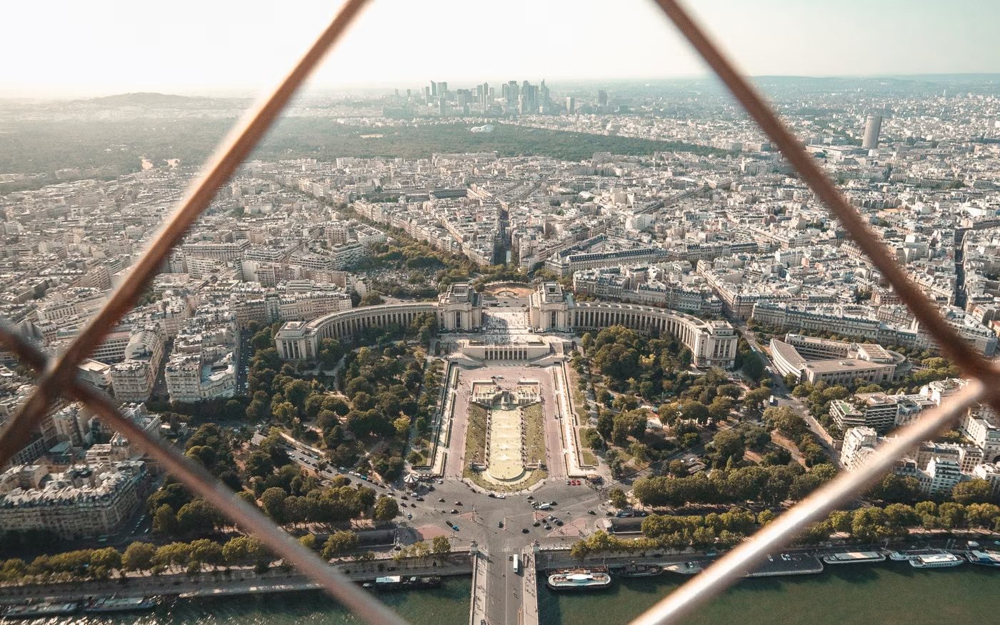 Aerial view of Paris and the Seine